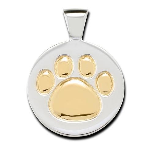 STERLING SILVER /18K YELLOW GOLD PAW PRINT PENDANT