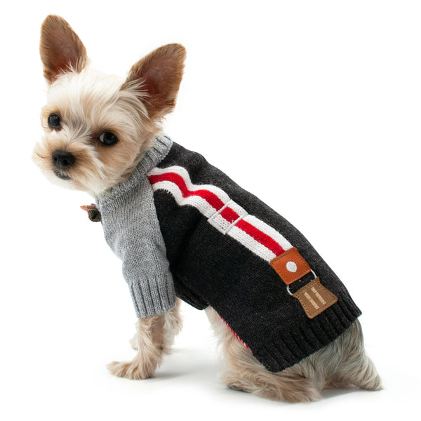 BLACK SUSPENDER DOG SWEATER, Pajamas - Bones Bizzness