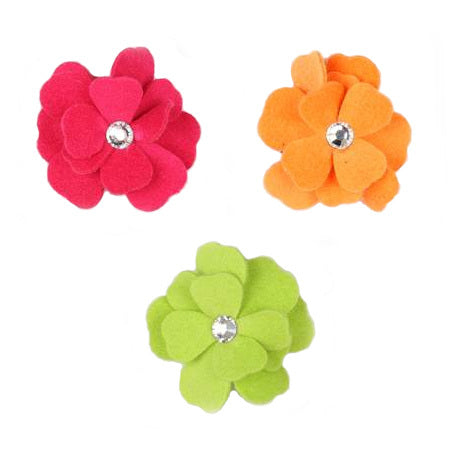 TINKIE'S GARDEN FLOWER DOG HAIR BOWS - (53 COLORS)