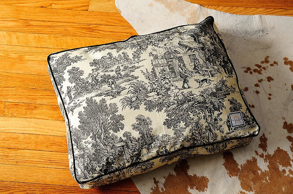 BLACK TOILE DOG BED, Crate Cover - Bones Bizzness