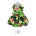 TWILIGHT BLACK HAWAIIAN HIBISCUS DOG DRESS WITH MATCHING LEASH, Dress - Bones Bizzness