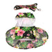 TWILIGHT BLACK HAWAIIAN HIBISCUS DOG DRESS WITH MATCHING LEASH, Dress - Bones Bizzness