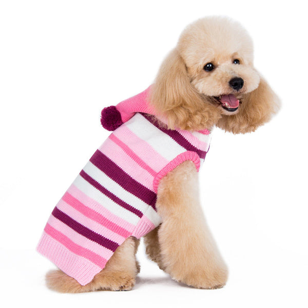 UNEVEN PINK STRIPE DOG SWEATER, Sweaters - Bones Bizzness