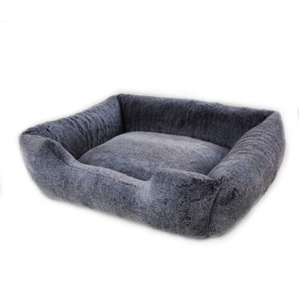 VP PETS PLUSH DOG BED - CHINCHILLA, Beds - Bones Bizzness