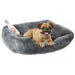 VP PETS PLUSH DOG BED - CHINCHILLA, Beds - Bones Bizzness