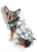 WHITE PLAID SHEARLING PUFFER VEST COAT, Coats - Bones Bizzness