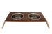 WALNUT ELEVATED PET FEEDER STAND - DOUBLE, Bowls - Bones Bizzness