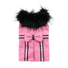 PINK WOOL FUR TRIMMED DOG HARNESS & COAT W/ LEASH SET, Coats - Bones Bizzness